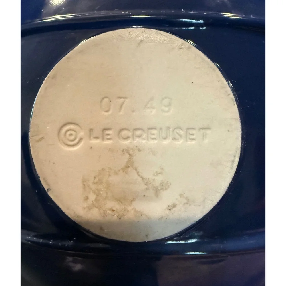 Le Creuset‎ Cobalt Blue Stoneware Mini Wok Dish Handles 07 49